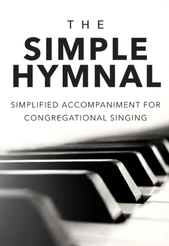 book cover showing keyboard and title: The Simple Hymnal 