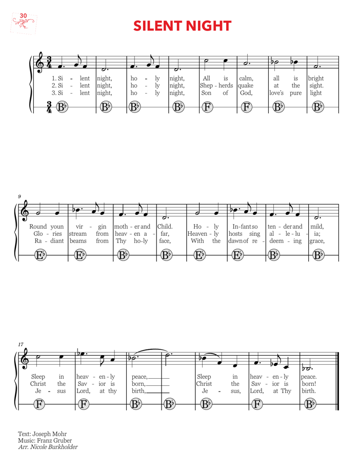 Silent Night sample page from Simple Christmas